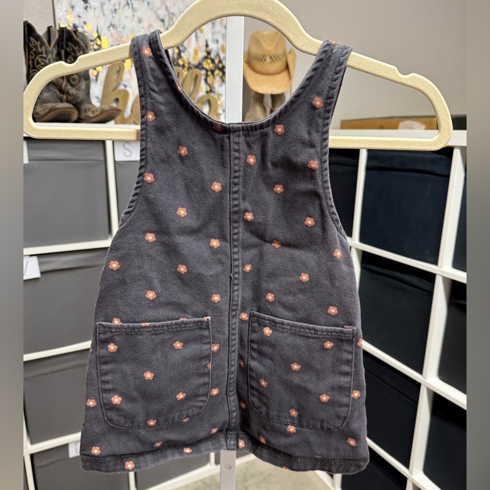 H&M Floral Denim Overall Dungaree Dress or Jumper